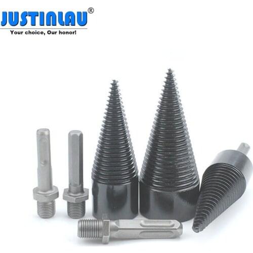 D42mm Kindling Firewood Splitter Drill Bit Firewood Split Wood Drill Bit for Electric Drill Hammer Square Shank Hex handle Round