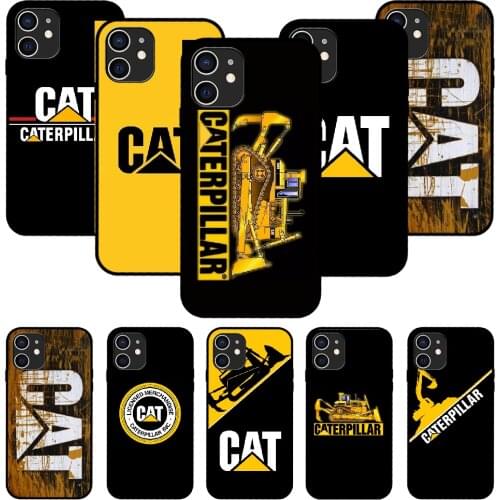 For iPhone 11 12 8 Plus Mini Pro X XR XS Max 4 5 7 6 6S 8 SE Phone Case Black Cover Funda Art Back Tpu Etui 3D Caterpillar