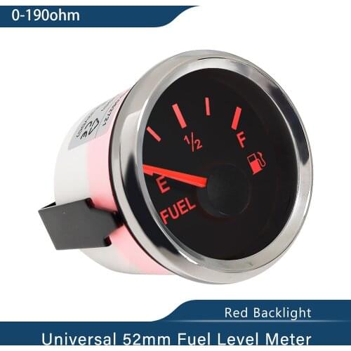 Signal 240-33ohm Boat Fuel Level Gauge Waterproof Car Fuel Gauge with Red Backlight Working Volt 9~32V Fit Car Motocycle Yacht