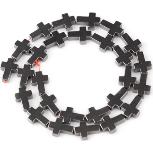 Hematite Cross Beads Natural Magnetite Pendant Hematite Beads DIY Handmade Fashion Necklace Earrings Jewelry Accessories