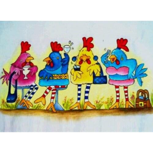 Jmine Div 5D Fashion Cartoon Chicken Full Diamond Painting cross stitch kits art High Quality Animal 3D paint by diamonds