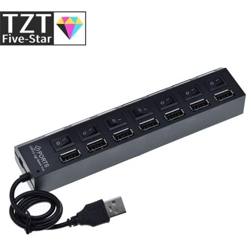 LB18 Switch Extension Hub 7-Port USB2.0 Hub Computer USB Extension Hub One Drag Seven USB2.0 Splitter