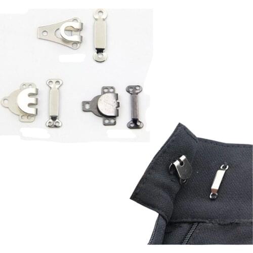 XUNZHE 20pcs Metal Trousers Hook Suit Pants Hook Button Skirt Trousers Garment Hooks Four Kinds of Models Clothing Accessories