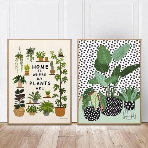 Nordic Style Indoor Cute Plant Poster Canvas Painting Wall Posters Minimalism Wall Art Living Room Decoration Picture Home Decor