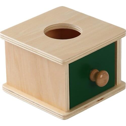 Montessori Kids Toy Baby Wooden Coin Box Ball Box Learning Educational Preschool Training Baby Early Learning Toy