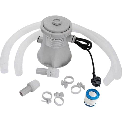 600 Gallons Swimming Pool Cleaning Cartridge Filter Pump Kit -Plug: UK
