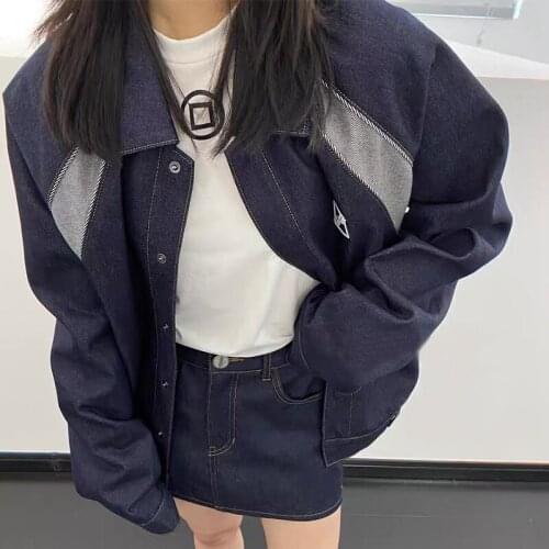 2021 New Autumn Winter Casual Men Jacket High Quality Blue Loose Women Overcoat Cotton Fashion Elegant Print Unisex Outwear T504