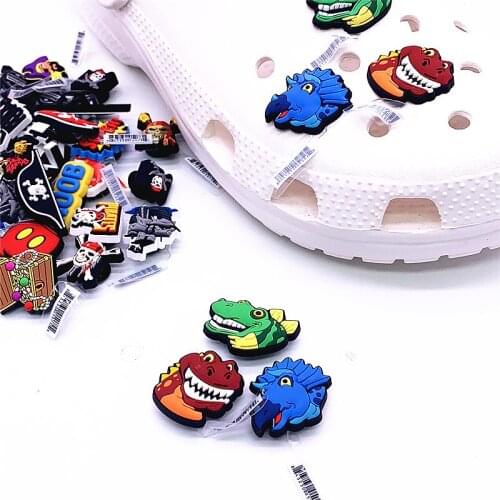 Novelty Original Animals Shoe Charms PVC Dinosaur Deaigner Shoes Sandals Accessories Charms for Croc JIBZ Kids Party Gifts F04AL