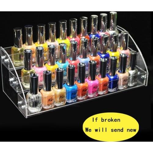 New Fashion Nail Tools Clear Transparent Acrylic Nail Polish Salon Exhibition Wall 3 Layers Nail Polish Rack Storage Shelf