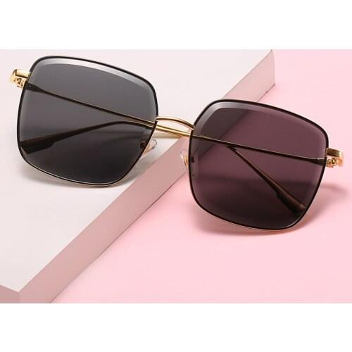 Vintage Oversize Square Sunglasses Women Luxury Brand Big Frame Women Sun Glasses Black Fashion Gradient Female Glasses Oculos