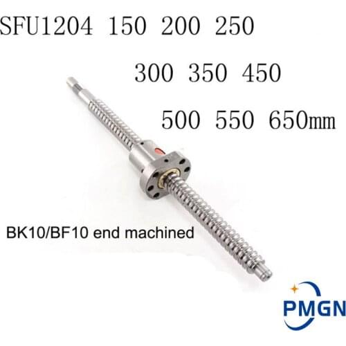 PMGN machined SFU1204 150 200 250 300 350 400 450 500 550 600 650 mm cold roller Ball screw with 1204 Single Ball Nut