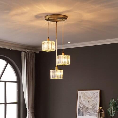 Industrial Lighting Crystal Pendant Lights Living Room Aisle Bar Restaurant Light Scandinavian Hanglamp Dining Room Fixtures