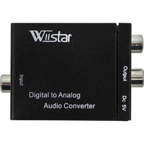 Digital to Analog Audio Converter Optical Fiber Toslink Coaxial Signal to RCA R/L Audio Decoder SPDIF ATV DAC Amplifier Adapter