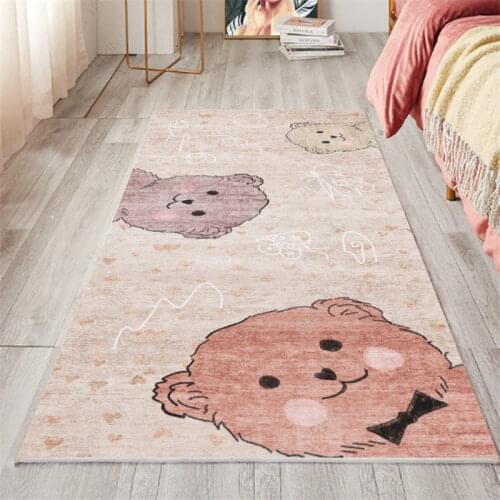 Retro Bedroom Carpet Long Bedside Blanket Cute Girl Bed Front Blanket Tatami Mat Room Non-slip Nordic Jane