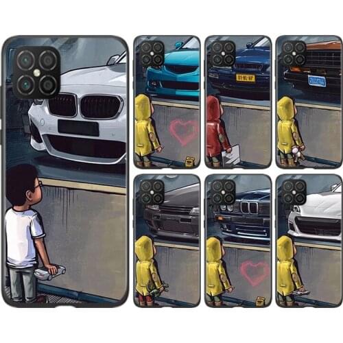 Cute little boy car Silicone For Huawei Nova 8 7 6 SE 7i 5T 5i 5Z 5 4E 4 3i 3 E 2 i Lite 2 Pro 2017 Black Soft Phone Case