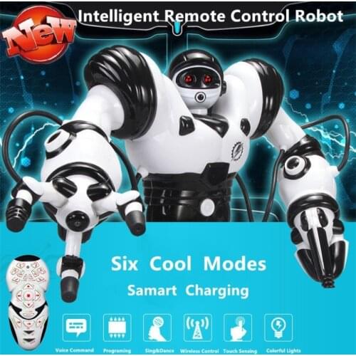 Intelligent Radio Control Robot Puzzle Programe Touch Sensing Cool Light Infrared Smart Voice Conversation Electric Kids RC Toy