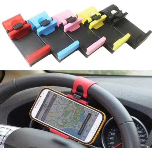 Universal Car Phone Holder Steering Wheel Clip Mount Convenient GPS Bracket for Mobile Phone iPhone