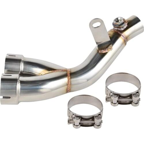 NICENC Motorcycle Stainless Steel Mid Pipe Decat Eliminator Race Exhaust For Yamaha YZF-R6 YZF R6 2006-2018
