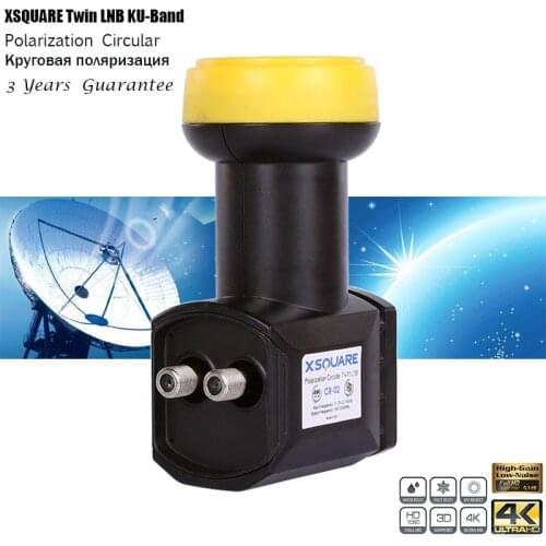 XSQUARE Circular LNB For Tricolor TV Satellite Receiver Ultra HD 4K Ku-Band LNBF 3 Years Guarantee Twin LNB