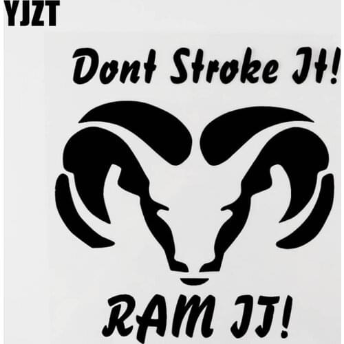 YJZT 15.5CM×15.9CM Don't Stroke It Ram It Fashion Vinyl Car Sticker Decal Black/Silver 8C-0522