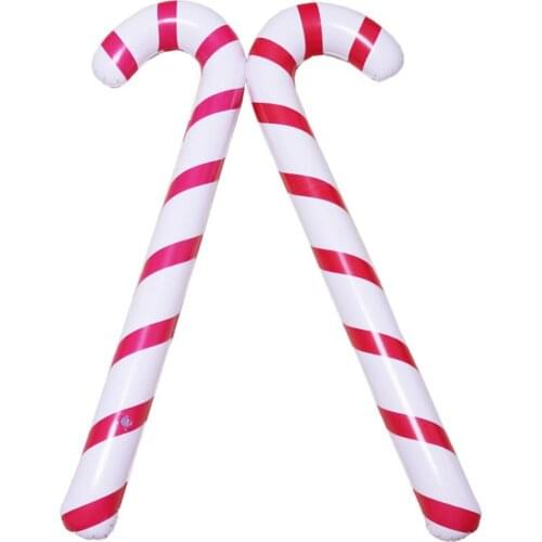 1 Pcs 88CM Inflatable Christmas Cane Decorations Inflatable Candy Cane Party Candy Cane Balloon Outdoor Candy Cane Decoration