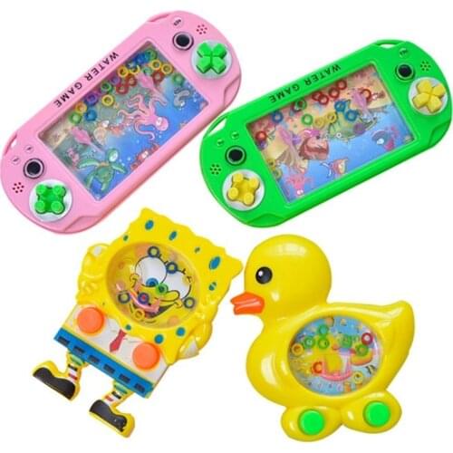 1 PC Vintage Water Ring Game Machine Child Handheld Game Machine Water Circle Ring Toss Squeeze Toy Parent-Child Interactive Toy