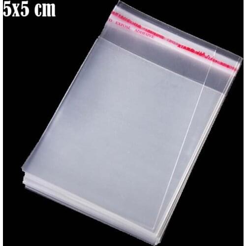 1000PCS 2" x 2" SMALL PACKAGING BAG for TRINKETS STORAGE 5x5cm CLEAR PLASTIC POUCHES RESEALABLE CELLOPHANE MINI BAGS