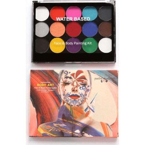 15 Color Non-Toxic Professional Palette Kids Body Party Face Painting Makeup Kit pigment powder