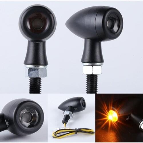 2PCS 8MM Motorcycle Retro Turn Signal Light Motorcycle Amber Turn Signal Indicator Light for Suzuki Kawasaki