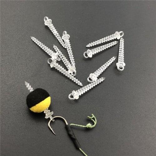 21mm 20pcs Carp Fishing Hook Screw Plastic Bait Screw Pop Up Peg Boilies Holder End Tackle Floating Corn Tigernuts
