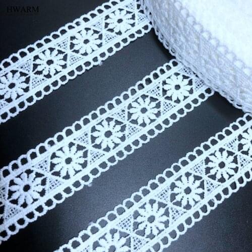 30yard 2.5cm High Quality african lace fabric ribbon sewing trim wedding dress accessories DIY women skirt decoration hollow out