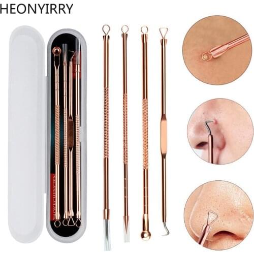 4/5Pcs Blackhead Acne Pimple Remover Needle Stainless Steel Popper Extractor Kit Tools Pore Deep Cleansing Women Beauty Cosmetic