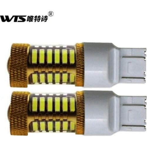 Wholesale 50piece canbus T20 car LED signal lights W21/5W 7443 Bulb 580 flashing bulb 7014 24smd tail Brake lamp for car styling