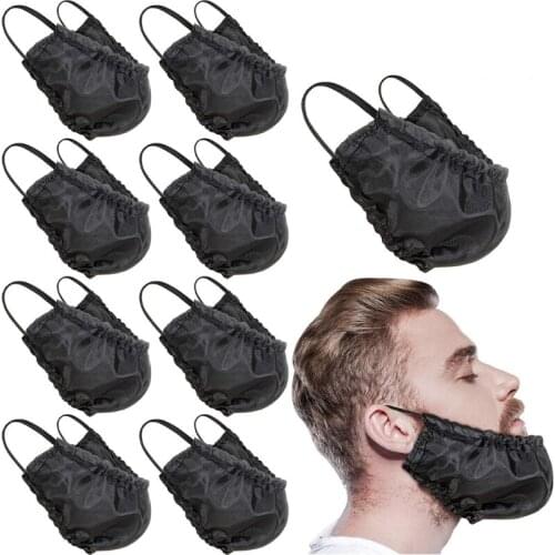 1Pc Men Black Beard Bandana Cover Facial Apron Guard Cap Bedtime Bib Bonnet Rag F1FF