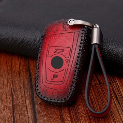 Car Key Case cover For BMW 1 2 3 4 5 6 7 series F30 F10 F20 X3 X4 genuine Leather Key shell bag Wallet Car Styling