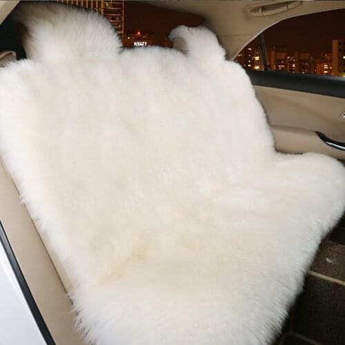 KAWOSEN Whole Sheepskin Car Rear Seat Cover Universal Super Warm Fur Car Seat Cushion, Promotion Wool Seat Covers LWSC01