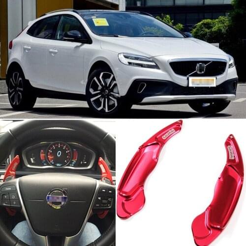 For Volvo V40 2016-2017 2pcs Steering Wheel Aluminum Shift Paddle Shifter Extension Car-styling