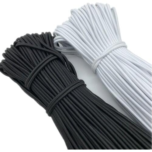 5yards/Lot 1/1.5/2/2.5/3/4mm Round High Elastic Sewing Elastic Band Fiat Rubber Band Waist Band Stretch Rope Elastic Ribbon