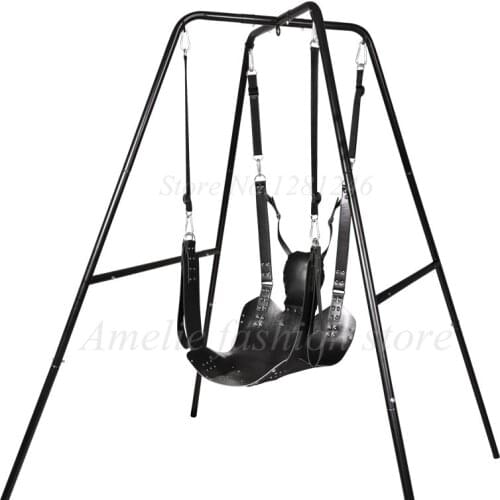 Sex Furnitures Two Layers Leather Sling Sex Hammock Sex Swing Chair Leather bed Hammock And Pillow Sex Toys For Couple Bondage