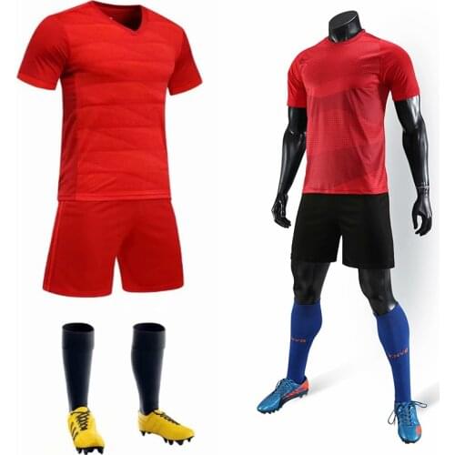 Soccer jerseys men sport running cycling football adults kits DIY Custom Red color soccer uniforms suits Training kits 2020 2021
