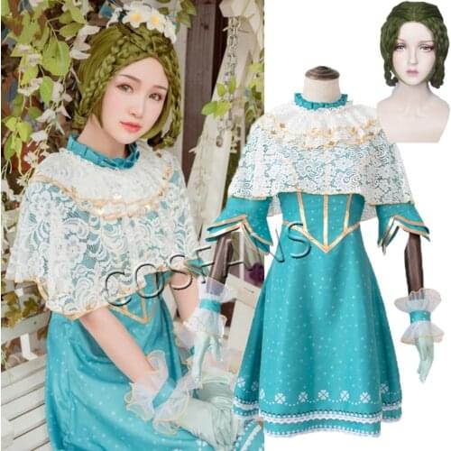 Identity V Cosplay Costumes Doctor Emily Dale/lydia Jones Past Cosplay Dress Set With Cape Halloween Costumes Wigs and clothes