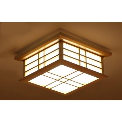 Japanese style Delicate Crafts led Wooden Frame Ceiling Light led ceiling lights luminarias para sala dimming led ceiling lamp
