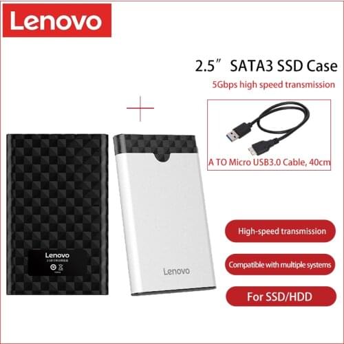 Lenovo 2.5inch HDD Case SSD Enclosure Sata to USB 3.0 /3.1/Type C Externo 6tb Box Mobile Portable External hd For 2.5" Hard Disk