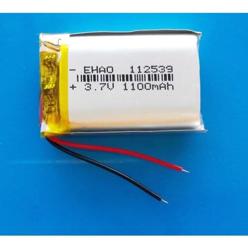 3.7V 1100mAh 112539 lipo polymer lithium rechargeable battery power for MP3 GPS PDA DVD bluetooth recorder e-book camera