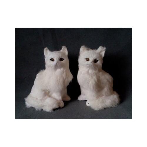 Simulation cute white fox 23x15cm model polyethylene&furs fox model home decoration props ,model gift d317