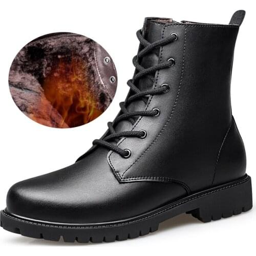 Mens Boots Plush Warm Mens Snow Boots British Style Men Footwear Mens Boots Motorcycle Boots Big Size 48