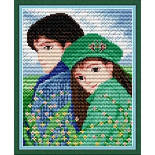 Lean on your shoulder patterns counted 11CT 14CT Cross Stitch Sets DIY Chinese Cross-stitch Kit Embroidery Needlework Home Decor