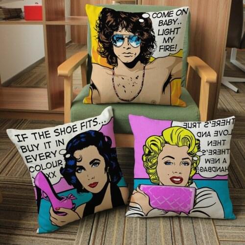 Cushion Cover Pattern Decorative Marilyn Monroe Pillow Cover Sofa Seat Case Car Pillowcase Soft Bed Pillow Case Home Textiles