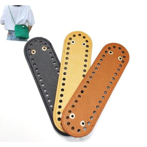 18 * 5cm Small Messenger Handbag Bag Bottom DIY Manual Needle Hook Knitting PU Accessories Hand Woven Material