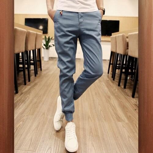 New Sports Pants Cotton Mens Casual Pants Fashion Pencil Linen Pants Mens Full Length Drawstring Trousers Mens Casual Pants
